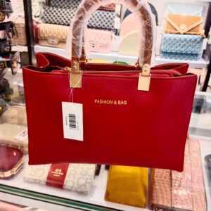 Elegant Maroon Handbag with with premium quality Handles and Gold Hardware