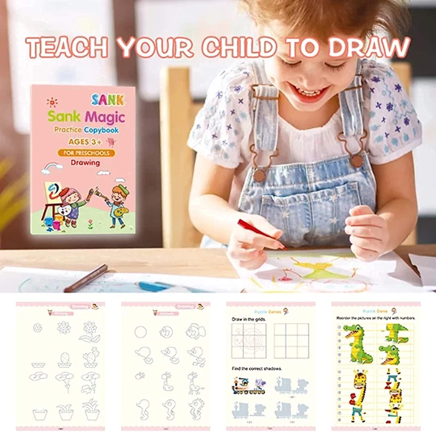 4-Book Magic Writing Practice Set for Kids: 5 Refills, 1 Pen | Best Kids' Writing Practice: Magic Book Set | Magic Writing Set for Kids | Kids' Magic Writing Practice Set - Image 6